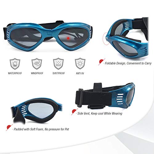 Namsan Stylish and Fun Pet/Dog Puppy UV Goggles Sunglasses Waterproof Protection Sun Glasses For Dog -Blue