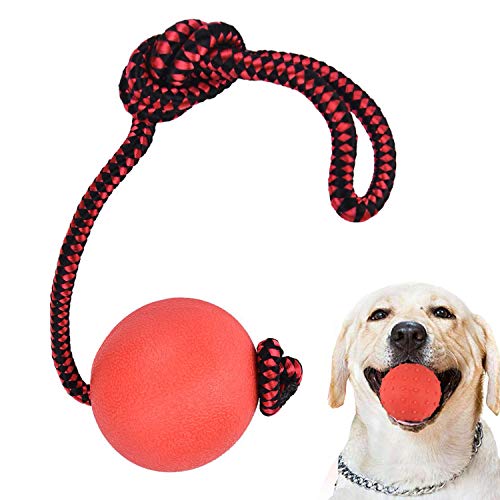 Nanxin 3 Pcs Pelota Goma Perro Bola de Juguete Masticar Goma de Mascota con la Cuerda para el Entrenamiento del Animal Doméstico del IQ Que Juega Masticando