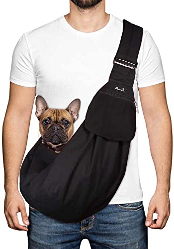 Nasjac Bolso de Hombro para Mascotas, Cachorro Gato Manos Libres Llevar Perro Papoose Carrie Bolsa con Bolsillo Frontal cinturón de Seguridad Ajustable Acolchado Correa para el Hombro al Aire Libre