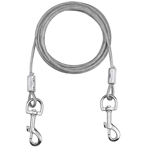 NATUCE Cable para Atar Perros, 10 pies / 3M Cable de Amarre para Perros de hasta 176 Libras, Adecuado para Todas Las Razas (Blanco)