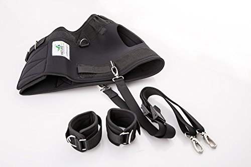 NATURE PET FlexiPander arnés de manejo con sujeción Pectoral/arnés de Entrenamiento/arnés de rehabilitación para Perros con Problemas de Cadera y Patas traseras (XS, Negro)