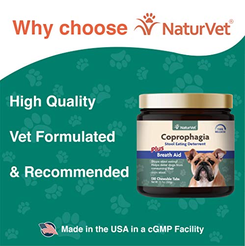 NaturVet COPROPHAGIA DETERRENT - Stops Dogs and Puppies from Eating Poop 130 Tab