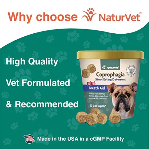 NaturVet COPROPHAGIA Plus Breath Aid Stool Deterrent Soft Chew Dogs (CUP)-70 ct