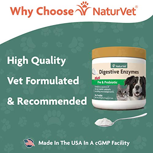 NaturVet DIGESTIVO ENZIMAS Y PROBIÓTICOS Sana Digestión Perros/Gatos 226 g