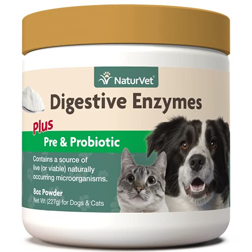 NaturVet DIGESTIVO ENZIMAS Y PROBIÓTICOS Sana Digestión Perros/Gatos 226 g