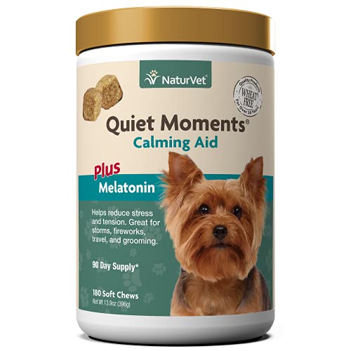 NaturVet Quiet Moments Soft Chews Safe Use Reduce Stress Travel Motion Sickness 180 Count