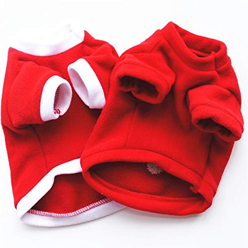 Navidad Abrigo Ropa De Color Rojo para Los Pequeños Perros Medianos, Año Nuevo Jersey Trajes del Partido para Felpa del Mono del Perro Ropa Suave