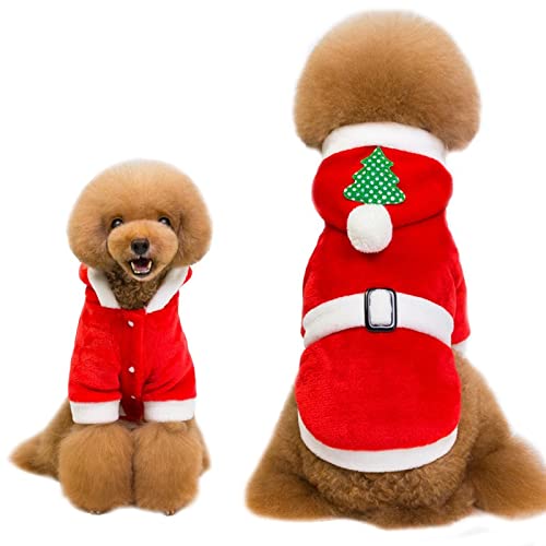 Navidad Ropa para mascotas Ropa de Navidad Coral Fleece Perro Navidad Gatos y perros Fleece Teddy Ropa para perros Dibujos animados Invierno Cálido Cachorro Gato Ropa para perros A,XL