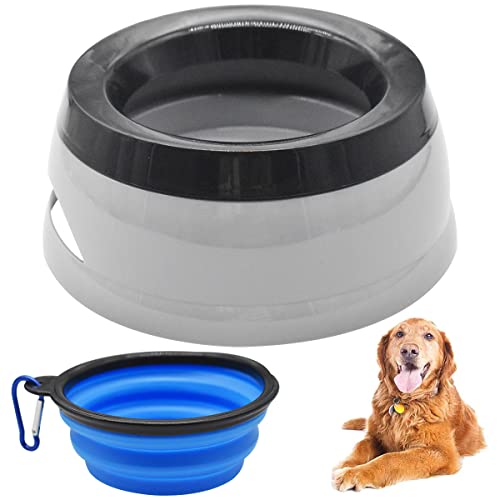 NC Bebedero Perro Anti-Salpicaduras, Xiuyer 2pcs No Spill Water Bowl for Car Plástico, Cuenco Plegable para Perros Silicona, Plato de Riego Portátil para Alimentación de Mascotas