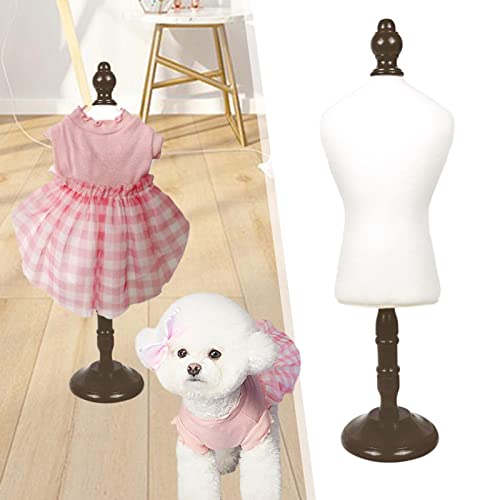 NC NC Estante de maniquí con Forma de Vestido de Perro a la Moda, Soporte de exhibición, Estante Modelo de muñeca para Ropa de muñeca de Perro Gato, Vestido - marrón