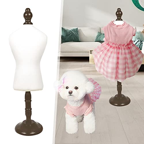 NC NC Estante de maniquí con Forma de Vestido de Perro a la Moda, Soporte de exhibición, Estante Modelo de muñeca para Ropa de muñeca de Perro Gato, Vestido - marrón