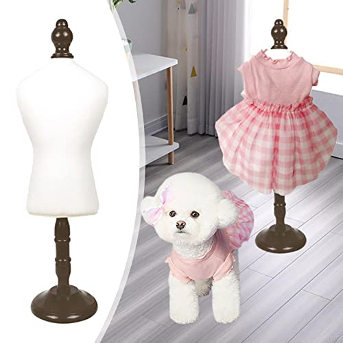 NC NC Estante de maniquí con Forma de Vestido de Perro a la Moda, Soporte de exhibición, Estante Modelo de muñeca para Ropa de muñeca de Perro Gato, Vestido - marrón