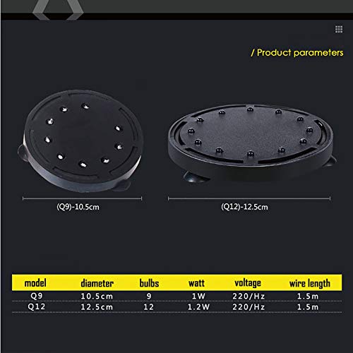 NEHARO Bomba de Aire de Acuario Tranquilo Burbujero de Aire de Peces Sumergible de luz LED LED Luz Bomba de Aire Burbuja Lámpara de Piedra Aquarium Air Stone Bubble Accesorios de Piedra aérea