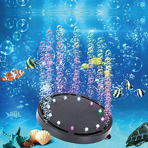 NEHARO Bomba de Aire de Acuario Tranquilo Burbujero de Aire de Peces Sumergible de luz LED LED Luz Bomba de Aire Burbuja Lámpara de Piedra Aquarium Air Stone Bubble Accesorios de Piedra aérea