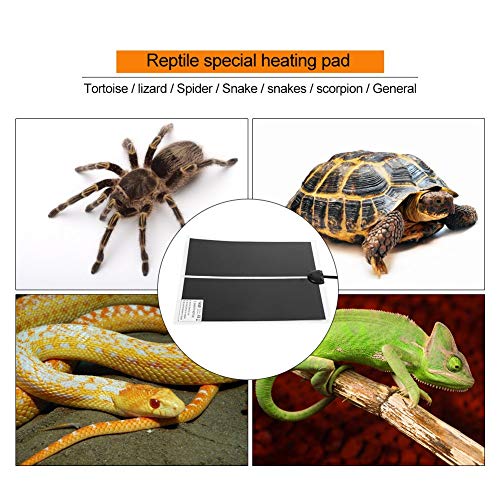 NEKOSUKI Manta Calefactora para Reptiles, 14W 11x11 IN Tapetes Térmicos para Terrarios con Temperatura Ajustable para Tortuga, Serpientes, Lagartos, Geckos, Arañas, Almohadilla Térmica para Reptiles