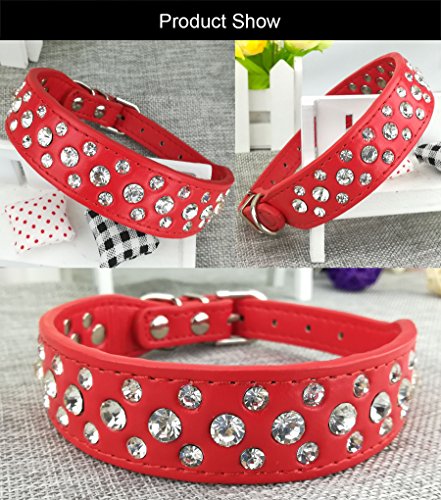 Newtensina Collar de Perro de Moda y Conjunto de Plomo Collar de Cachorros de Bling Collar de Perro Lindo Diamante con Correas