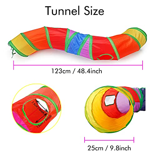 NextPro Cat Tunnel con mirillas, tubo de túnel plegable en forma de S para mascotas y gatos para gatos de interior