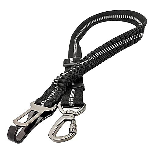 Niaciswe Cinturon Perro Coche Cinturón de Seguridad para Perros Arnés Perro Coche Cinturón Seguridad Perro Arnes Doble Anclaje Perro Coche Universal Arnés Perro Ajustable con Mosquetón Negro