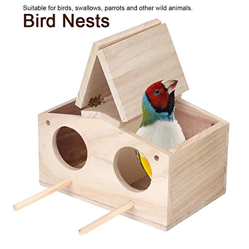 Nidos de pájaros de Madera para Mascotas, Caja de cría para casa, Jaula, Accesorios para pajareras para Loros al Aire Libre, Golondrinas