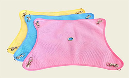 Nikgic 1 hamaca pequeña para mascotas de primavera y verano, transpirable, pequeña cama de malla para hámster, chinchilla, cobaya, conejo, hurón, mascotas pequeñas (rosa16 x 15 cm)