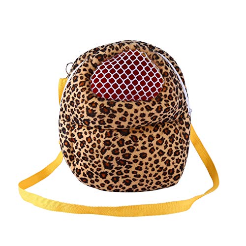 Nikou Mochila del Portador del Animal doméstico, Portador del Animal doméstico Leopardo hámster Rata Erizo Chinchilla hurón Saco para Dormir(25 * 21CM-Amarillo)