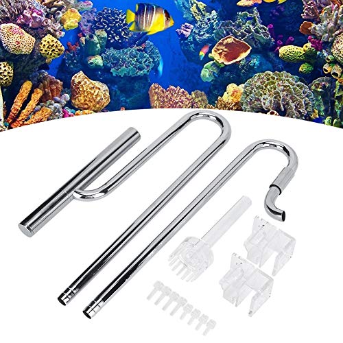 Nikou Tubo de Entrada de Acuario - Planta de Acuario Superficie de Flujo de Entrada de Salida Tubo de Filtro de Skimmer de película de Aceite Ajustable fácil de Limpiar(16MM)