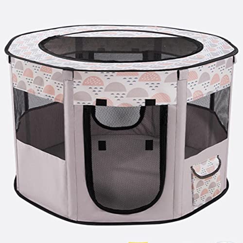 NIQIU Jaula antimosquitos para Gatos Casa portátil para Mascotas Espacio Grande Sala de Parto para Gatos Sala de Parto Plegable Tienda para Mascotas Cerrada Perrera para Perros-Gris, M 90x90x55cm