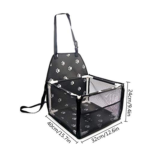 NLYWB Asiento para Perro pequeño, Coche Elevador Mascotas, diseño de Hebilla, previene el mareo por Movimiento, Resistente, Duradero, Plegable, Apto Gatos, Perros, etc, tamaño 12.6x15.7x9.4 Pulgadas