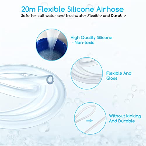 Nobleza 4mm/6mm x 20 Metros de Tubo Atóxico de Silicona para Aire Manguera, Tubo Flexible de PVC Ideal para Tanque y Acuario