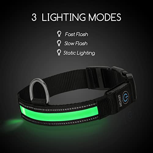 Nobleza - Collares LED para Perros, Collar Luminoso Perro de Mascota 3 Modos Collar Perro Luz con Recargable y Impermeable, Ajustable Collares LED para Pequeños Medianos Perros