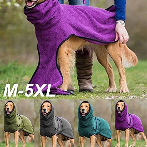 Nueva ropa de invierno toalla trajes de galgo Pitbull sudaderas con capucha chaqueta para perro ropa cálida arnés chaleco ropa ropa para mascotas abrigo (XXL, verde militar)