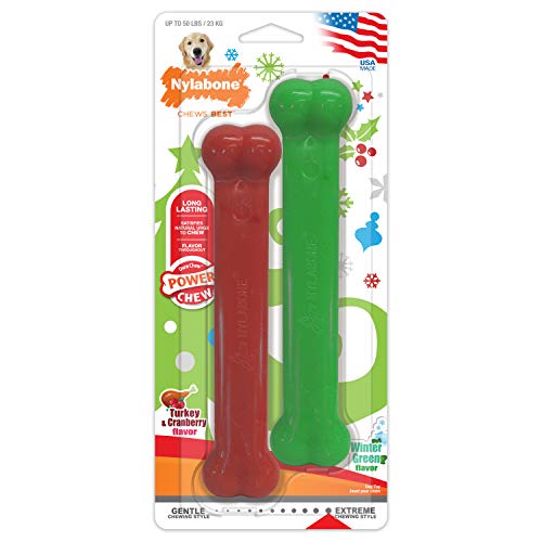 Nylabone Power Chew Holiday – Juguetes para masticar para perros pavo gigante