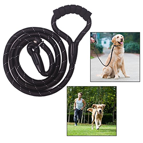 OFKPO Correa de Nylon para Perros Mascotas para Correr, Caminar y Senderismo, Negro