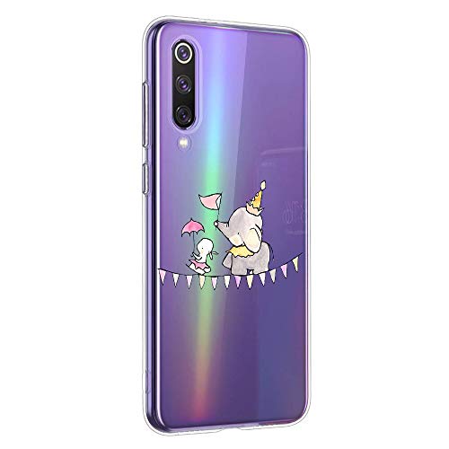 Oihxse Animal Serie Case Compatible con Huawei P10 Lite Funda Transparente Suave Silicona Elefante Conejo Patrón Protector Carcasa Ultra-Delgado Creativa Anti-Choque Cover (A15)