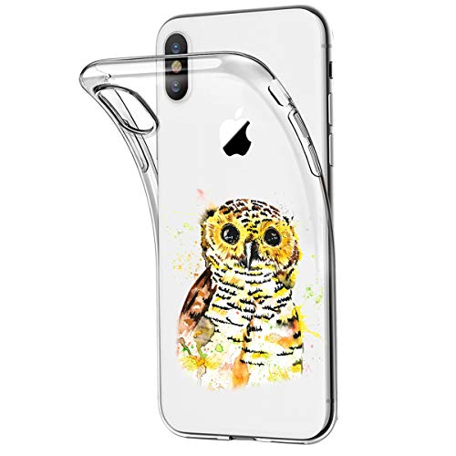 Oihxse Compatible con iPhone 6/iPhone 6S Funda Suave Gel TPU Silicona Cristal Transparente Carcasa Acuarela Animal Pintado Patrón Protectora Estuche Bumper Caso Case (B6)