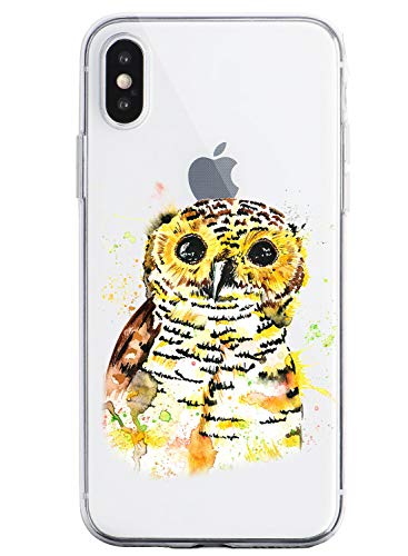 Oihxse Compatible con iPhone 6/iPhone 6S Funda Suave Gel TPU Silicona Cristal Transparente Carcasa Acuarela Animal Pintado Patrón Protectora Estuche Bumper Caso Case (B6)