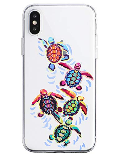 Oihxse Funda para iPhone SE 2020/iPhone 7/iPhone 8 Transparente, Estuche con iPhone SE 2020/iPhone 7/iPhone 8 Ultra-Delgado Silicona TPU Suave Protectora Carcasa Océano Animal Serie Bumper (C7)