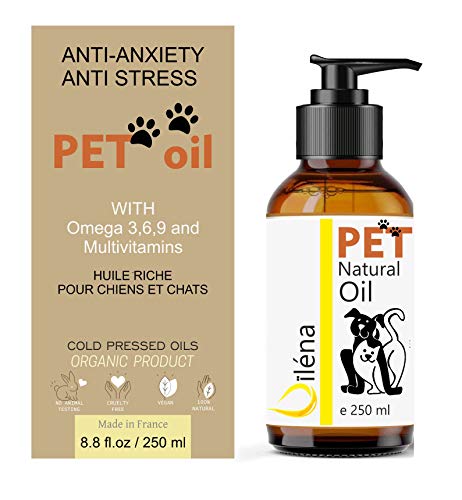 Oïléna Aceite para Mascotas. Suplemento Alimenticio Natural para Perros y Gatos. Uso Diario. Combinado de 6 Aceites Ricos en Vitamina E y Omega 3, 6 y 9. Prensado en Frío (250 ml)