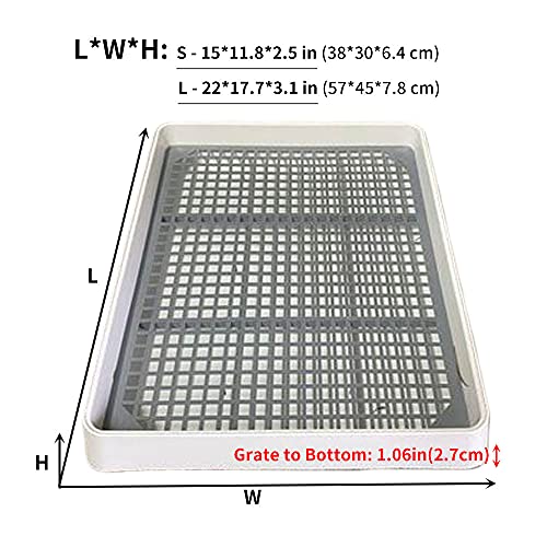 Oncpcare Caja de arena de conejo con rejilla, bandeja de arena de conejo para jaula, extra grande para baño, bandeja de arena de conejo