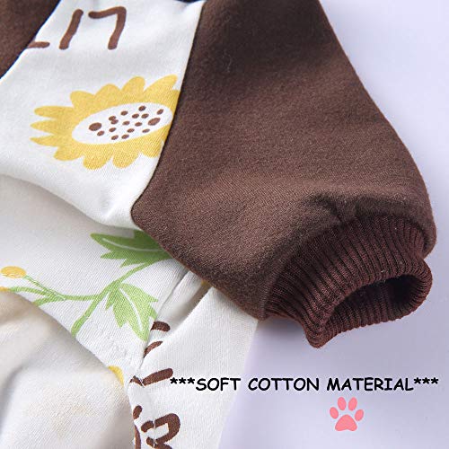 Oncpcare Paquete de 2 pijamas para perro, ropa de dormir de algodón suave, acogedora y adorable camisa para mascotas mono pijama ropa de dormir para perros cachorros gatos