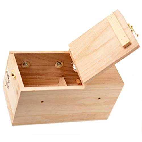 OPYTR Jaula pajaros Caja de cría de Loros, jaulas de pájaros de Nido de Aves de Madera Maciza Casa para Cockatiel Lovebirds Budgie Finch Canarias Durable (tamaño : Small)