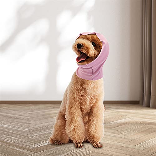 Orejas silenciosas para perros, orejeras de perro, protección contra el ruido, gorros para perro, capucha para aliviar el estrés y la ansiedad (rosa, grande)