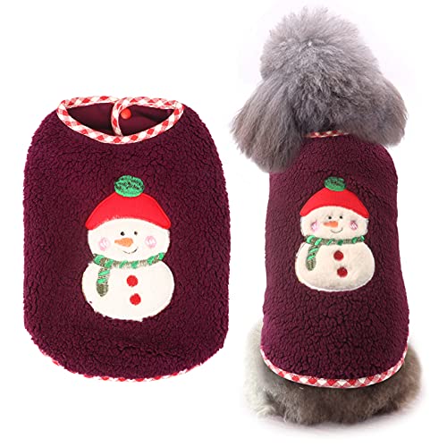 Oslueidy Abrigo para Perros,Chaleco de Invierno para Perros Ropa cálida para Mascotas Disfraz de Navidad para Cachorros con patrón Lindo Ropa para Perros pequeños medianos Chihuahua Peluche