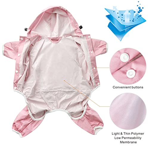 Oslueidy Chubasquero Dog Poncho Impermeable para la Lluvia para Perros Tiras Reflectantes Seguras Chaqueta Impermeable Ajustable por Grandes Pequeños Medianos Gatos Perros (Rosado, XXL)