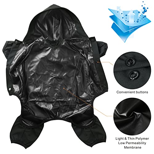 Oslueidy Chubasquero Dog Poncho Impermeable para la Lluvia para Perros Tiras Reflectantes Seguras Chaqueta Impermeable Ajustable por Grandes Pequeños Medianos Gatos Perros (Negro, XXL)