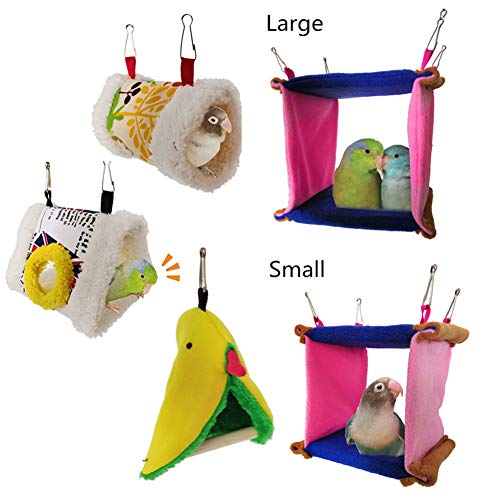 othulp Cama Hamster Jaulas para Agapornis Choza para Loro, periquitos, periquitos, cacharros Aves de la Hamaca Budgie Juguetes Pájaro de Invierno Cama 2