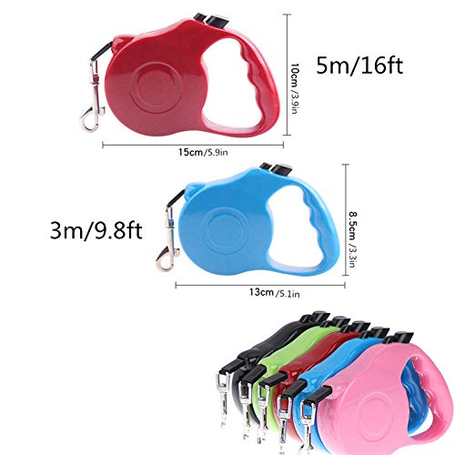 othulp Correa Perro Extensible Correas para Perros Correa para Perros pequeños Guía de Entrenamiento para Perros La guía de los Perros Retráctil Gato Plomo Pink,5m