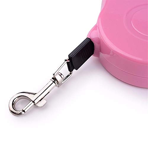 othulp Correa Perro Extensible Correas para Perros Correa para Perros pequeños Guía de Entrenamiento para Perros La guía de los Perros Retráctil Gato Plomo Pink,5m