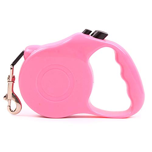 othulp Correa Perro Extensible Correas para Perros Correa para Perros pequeños Guía de Entrenamiento para Perros La guía de los Perros Retráctil Gato Plomo Pink,5m