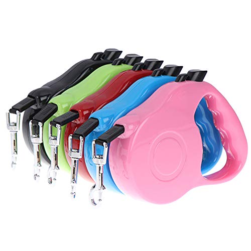 othulp Correa Perro Extensible Correas para Perros Correa para Perros pequeños Guía de Entrenamiento para Perros La guía de los Perros Retráctil Gato Plomo Pink,5m